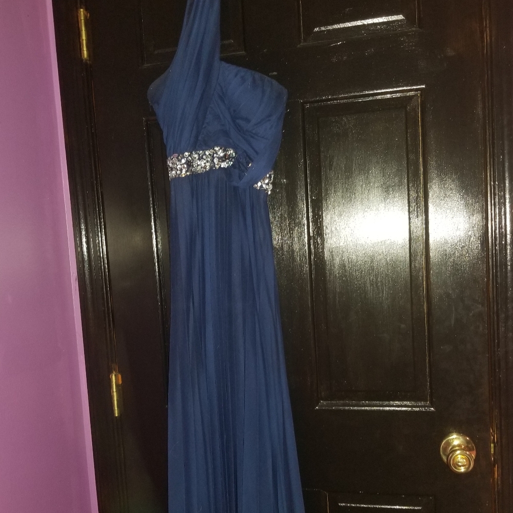 Navy Blue Long Deb Dress